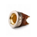 Mate Imperial Calabaza, Cuero Tallado con Base Bolitas (Color Marron) (12x9cm aprox) - Imagen 5