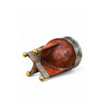 Mate Imperial Calabaza, Cuero Tallado con Base Bolitas (Color Marron) (12x9cm aprox) - Imagen 4