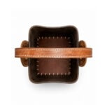 Canasta Matera Uruguaya, 100% Cuero Premium, Color Marron Estilo Madera - Imagen 4