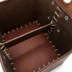Canasta Matera Uruguaya, 100% Cuero Premium, Color Marron Estilo Madera - Imagen 7
