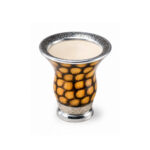 Mate Litoral Cincelado, Diseño Panal con Virola y Base de Alpaca(10x10cm aprox.) - Imagen 2