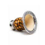 Mate Litoral Cincelado, Diseño Panal con Virola y Base de Alpaca(10x10cm aprox.) - Imagen 3