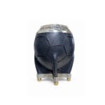 Mate Torpedo Calabaza, Cuero Negro Diseño Pelota (13x8cm aprox.)