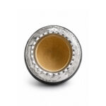 Mate Torpedo Calabaza, Cuero Negro Diseño Pelota (13x8cm aprox.) - Imagen 4