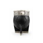 Mate Imperial Cuero Diseño Pelota Con Base - Color Negro