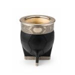 Mate Imperial Cuero Diseño Pelota Con Base - Color Negro - Imagen 2