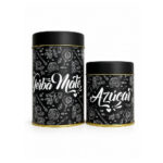 Set Latas Azucarera Y Yerbera Ilustradas - Color Negro