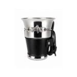 Mate Iron Doble Capa de Acero, Cuero Estribo- Color Negro (10x9cm aprox)