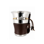 Mate Iron Doble Capa de Acero, Cuero Estribo- Color Marron (10x9cm aprox)