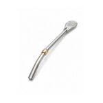 Bombilla Extra Curva de Acero, Base Pala Cuchara y Dije Dorado (18cm aprox) - Imagen 4