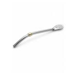 Bombilla Extra Curva de Acero, Base Pala Cuchara y Dije Dorado (18cm aprox) - Imagen 3