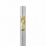 Bombilla Plana de Acero con Dije Copa del Mundo (19cm aprox) - Imagen 3