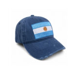 Gorra Argentina de Jean Color Azul con Bandera