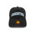 Gorra Argentina de Jean Color Gris, Bordado Sol de Mayo en Visera