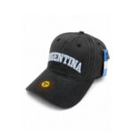 Gorra Argentina de Jean Color Gris, Bordado Sol de Mayo en Visera - Imagen 4