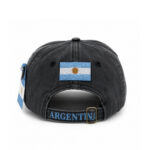 Gorra Argentina de Jean Color Gris, Bordado Sol de Mayo en Visera - Imagen 3
