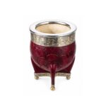Mate Imperial Calabaza, Cuero Tallado con Base Bolitas (Color Marron) (12x9cm aprox) - Imagen 10