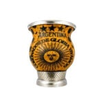Mate Calabaza con Virola Cincelada Y Base, Grabado Messi, Coronados De Gloria (11x10cm aprox) - Imagen 7