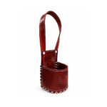 Porta Mate de Cuero, Diseño Sol Argentino - Color Marron - Imagen 4