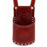 Porta Mate de Cuero, Diseño Sol Argentino - Color Marron - Imagen 3