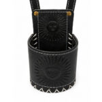 Porta Mate de Cuero, Diseño Sol Argentino - Color Negro - Imagen 3