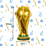 Globo Metalizado Copa Del Mundo Argentina Mundial 50cm Dorado - Imagen 2