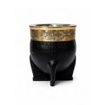 Mate Imperial Calabaza Cuero Croco - Color Negro (10x10cm aprox)