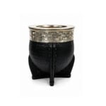 Mate Imperial Calabaza Cuero Croco - Color Negro (10x10cm aprox) - Imagen 5