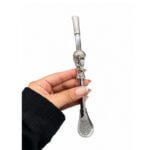 Bombilla Copa Del Mundo (Copa Grande de 4cm) De Alpaca Y Bronce (19cm aprox)