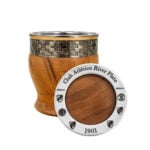 Mate Imperial Algarrobo Guarda Alpaca Grabado River Plate (10x9cm aprox)