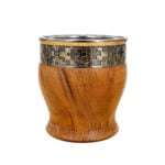 Mate Imperial Algarrobo Guarda Alpaca Grabado River Plate (10x9cm aprox) - Imagen 4