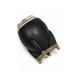 Mate Torpedo Virola Cincelada Cuero Liso Negro Base Bolitas (14x9cm aprox) - Imagen 4