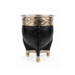 Mate Imperial Cuero Repujado Virola Lisa Base Bolitas - Color Negro (13x10cm aprox) - Imagen 5