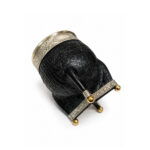 Mate Imperial Cuero Croco Virola Lisa Base Bolitas - Color Negro - Imagen 3