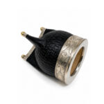 Mate Imperial Cuero Croco Virola Lisa Base Bolitas - Color Negro - Imagen 4