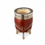 Mate Imperial, Base Esquinero y Bolitas Con Virola LISA de Alpaca, Color MARRON - Imagen 2