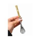 Bombilla Pico De Loro Gold Acero/Bronce (17cm aprox)