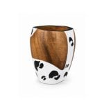 Mate Ranchero Artesanal Animal Print Blanco y Negro (10x8cm aprox)