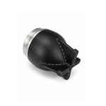 Mate Torpedo Interior Calabaza Virola Acero Cuero Liso - Color Negro (10x6cm aprox) - Imagen 5