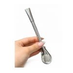 Bombillon Acero Inoxidable Caño Trenzado (Cincelado) (17cm aprox)