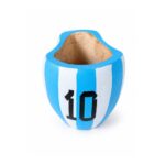 Mate Ranchero, Pintado Artesanal, Diseño Bandera Argentina y 10 (10x7cm aprox) - Imagen 2