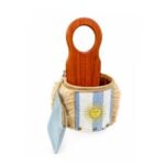 Canasta Matera de Pelo, Manija de Madera y Bordado Bandera Argentina + Yerbera de Regalo - Imagen 3
