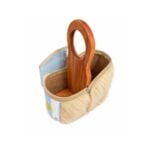 Canasta Matera de Pelo, Manija de Madera y Bordado Bandera Argentina + Yerbera de Regalo - Imagen 6