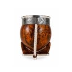 Mate Imperial Guarda Y Virola De Alpaca, Interior Calabaza Color Amaderado - Imagen 4