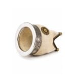 Mate Imperial Cuero Crudo, Dije Sol de Mayo con Virola y Base Bolitas de Alpaca (12x9cm aprox) - Imagen 4